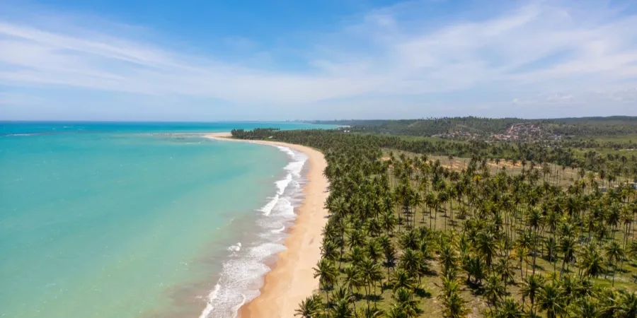 Propriedades à beira-mar no Brasil - Vista aérea da Praia de Ipioca, em Alagoas