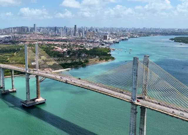 Cable bridge and cityscape in Natal - Rio Grande do Norte - Brazil - Magnific