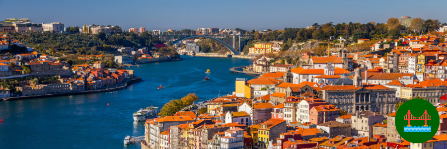 Porto Old town panorama and view on the Douro River, Portugal