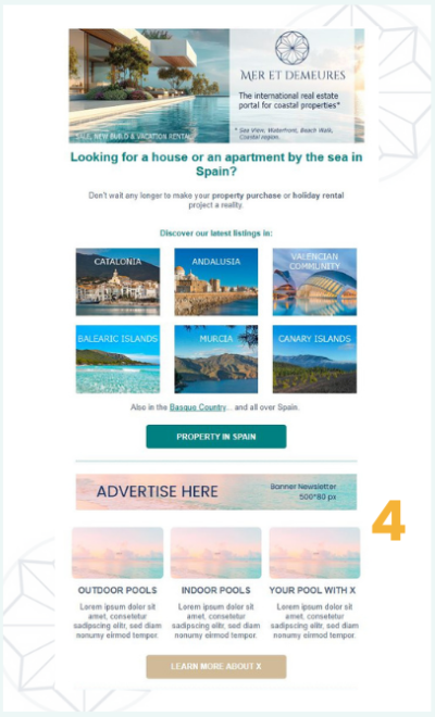 Discover our newsletter banner to promote your brand on meretdemeures.com