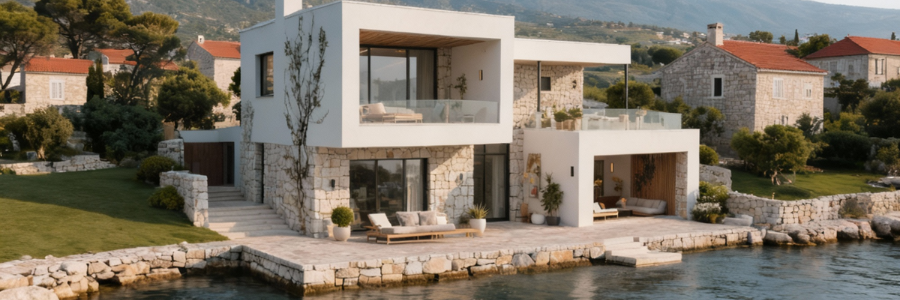 3 Modern stone house in Croatian style - AI Generated Freepik