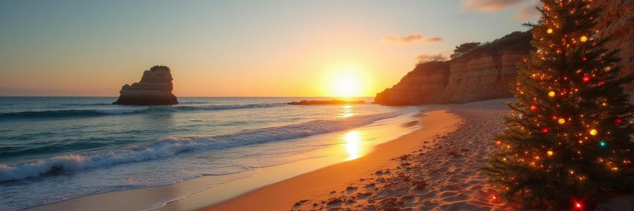 4 Christmas in Algarve - Christmas tree on the beach - AI Generated Freepik