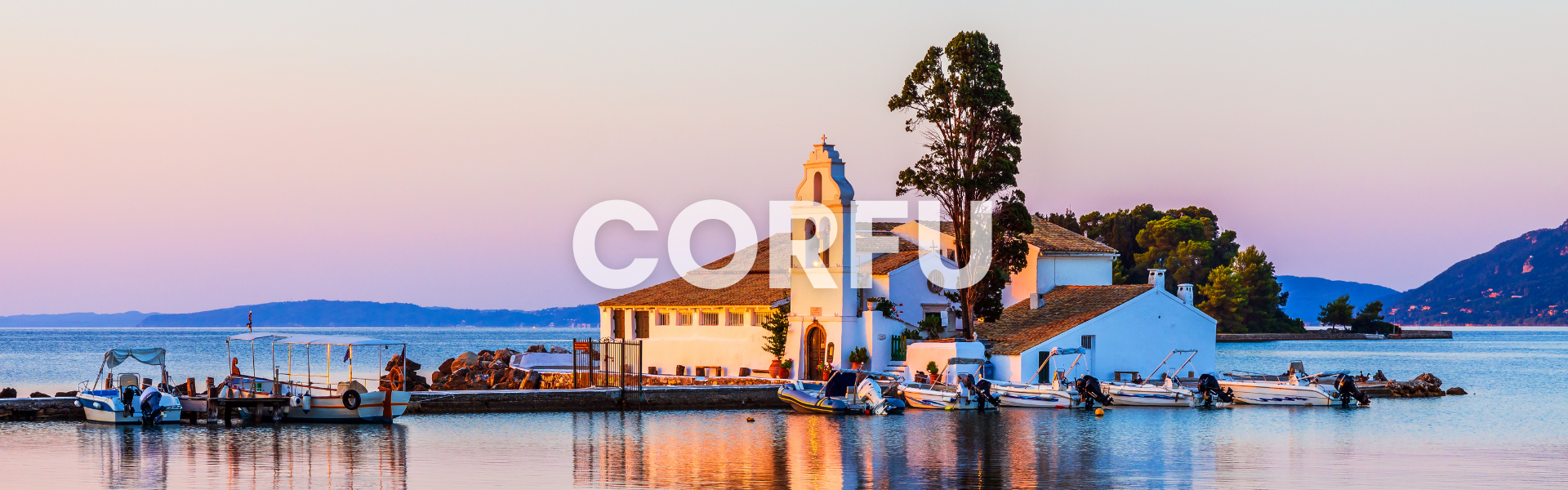 View of Pontikonissi in Corfu, near corfu town - Greece - Canva Pro 1. View of Pontikonissi in Corfu, near corfu town - Greece - Canva Pro