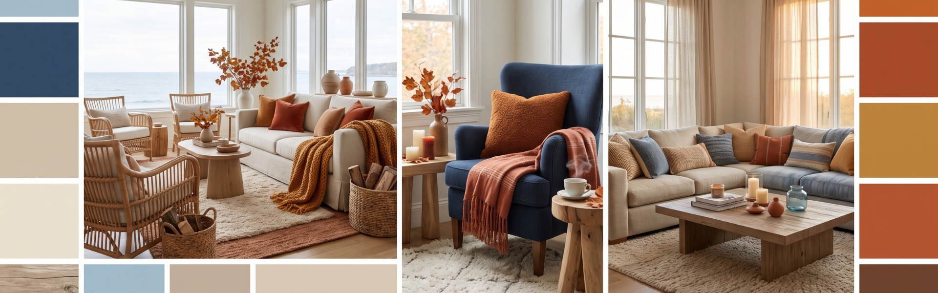 Warm up your coastal colour palette without giving up blue and white - IA Generated - Magnifik Warm up your coastal colour palette without giving up blue and white