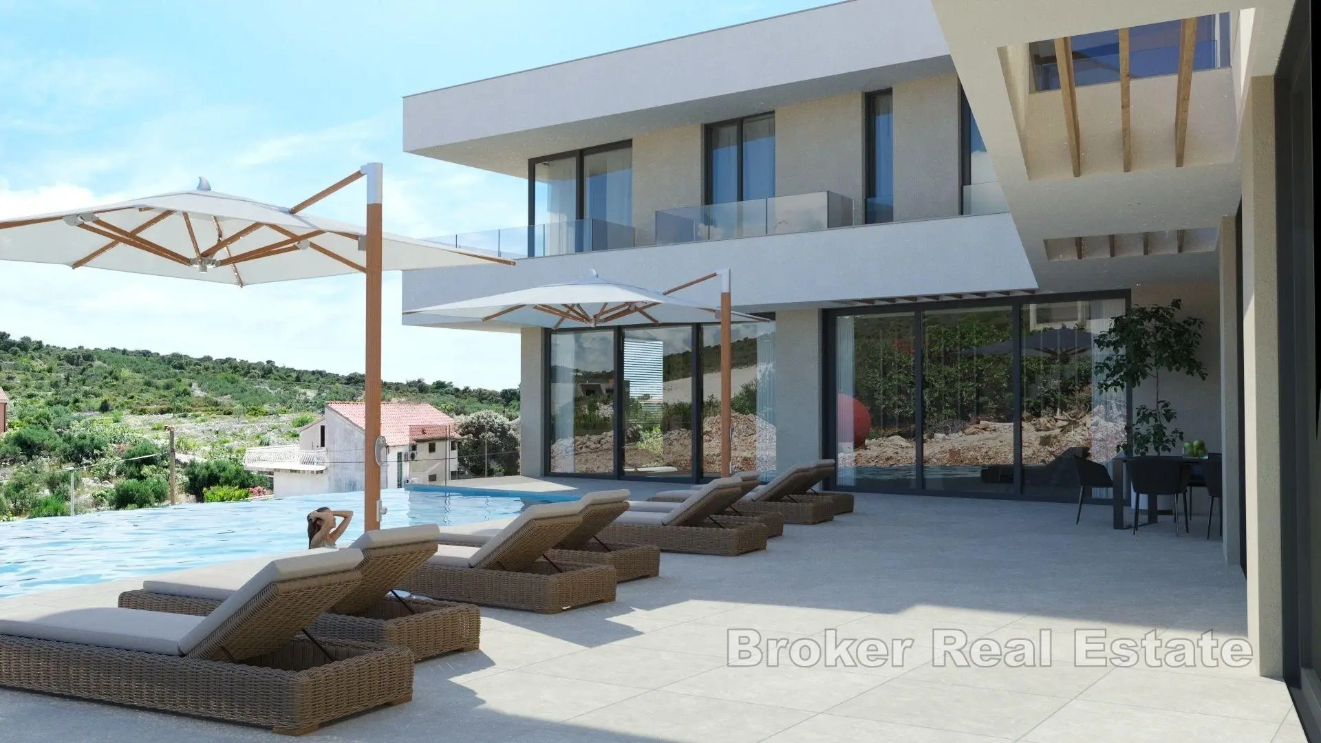 5 bedroom sea view house with swimming pool