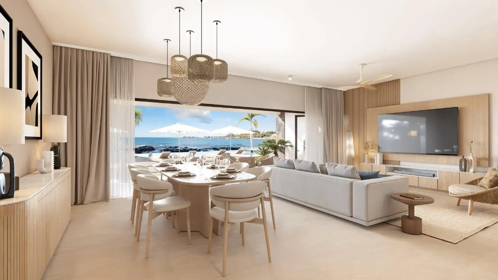 1 - vente appartement pieds dans l'eau pereybere rivière du rempart île maurice