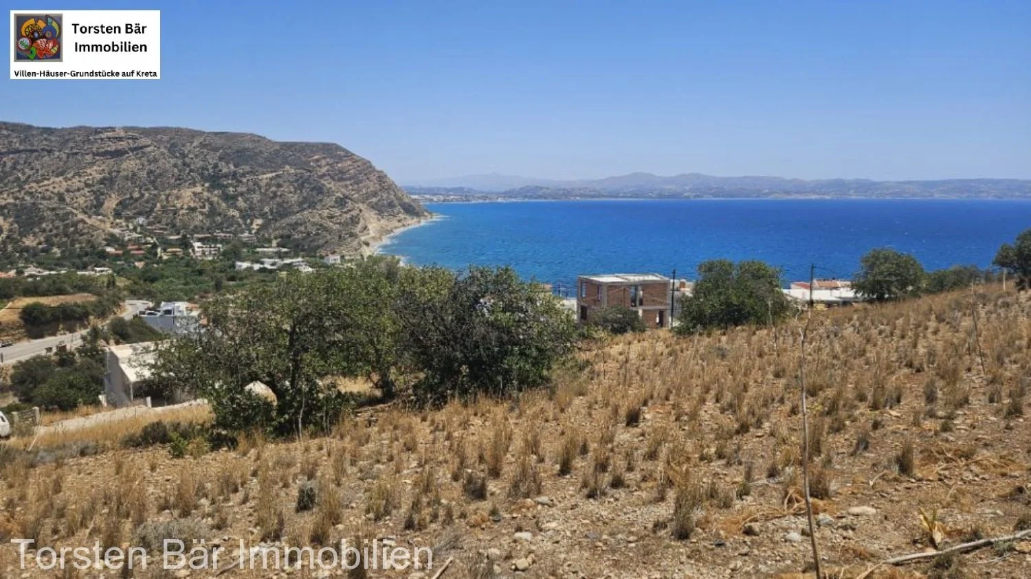 1 - sea view plot of land for sale in agia galini crete greece