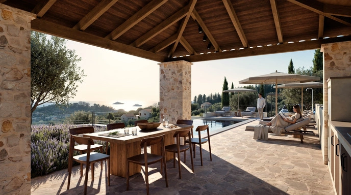 2 - waterfront villa for sale in kanáli epirus greece