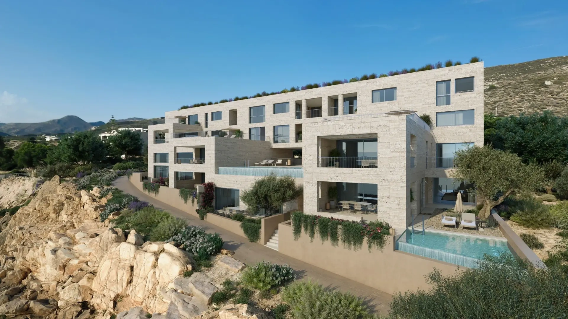 1 - vente appartement vue mer kíssamos crète grèce
