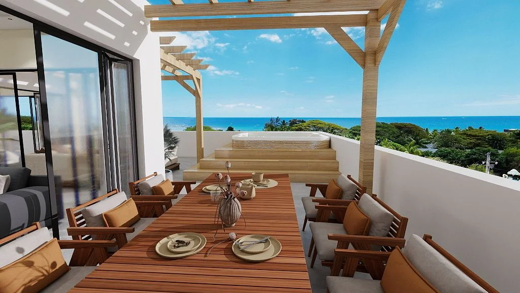 2 - vente appartement vue mer flic en flac rivière noire île maurice
