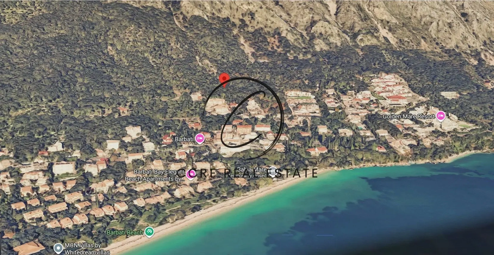 1 - verkoop terrein uitzicht op zee corfu ionische eilanden griekenland