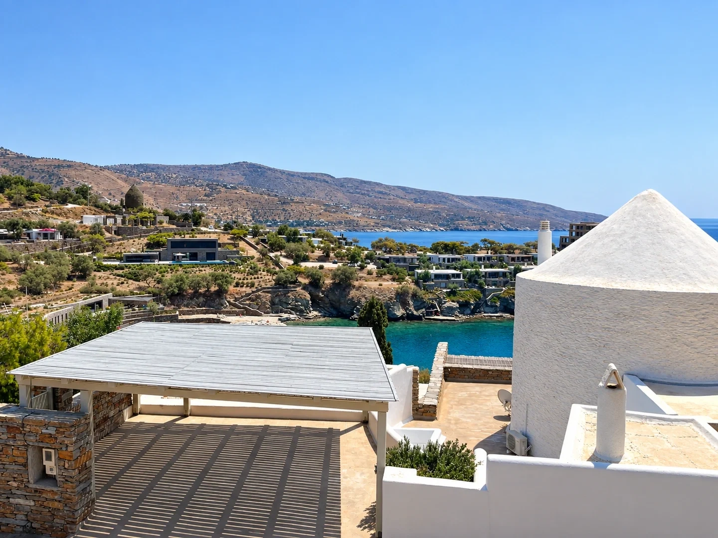 1 - vente villa vue mer kéa - cyclades egée méridionale grèce