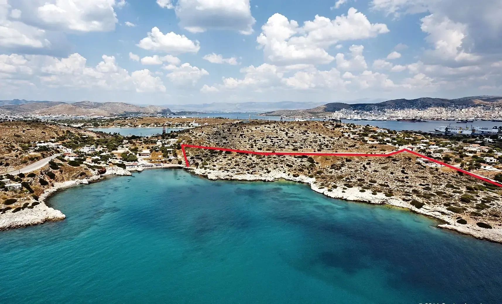 1 - vente terrain pieds dans l'eau salamis attique grèce