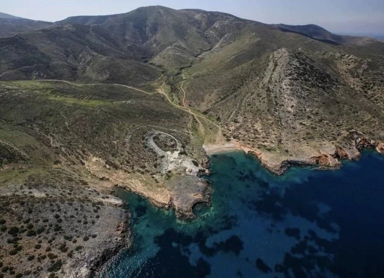 1 - vente terrain vue mer ios - cyclades egée méridionale grèce