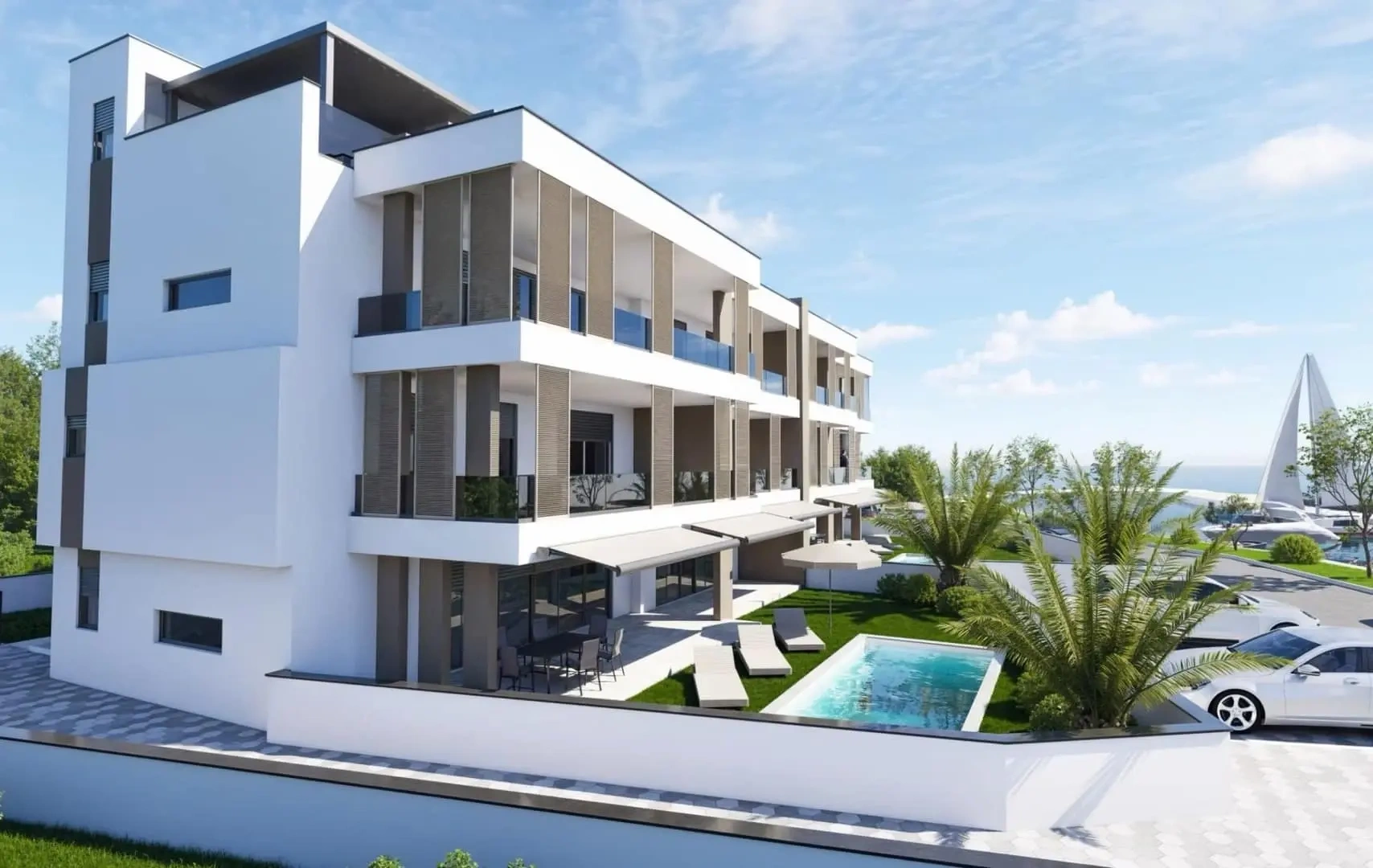 2 - продажа квартира вид моря nin задарская хорватия
