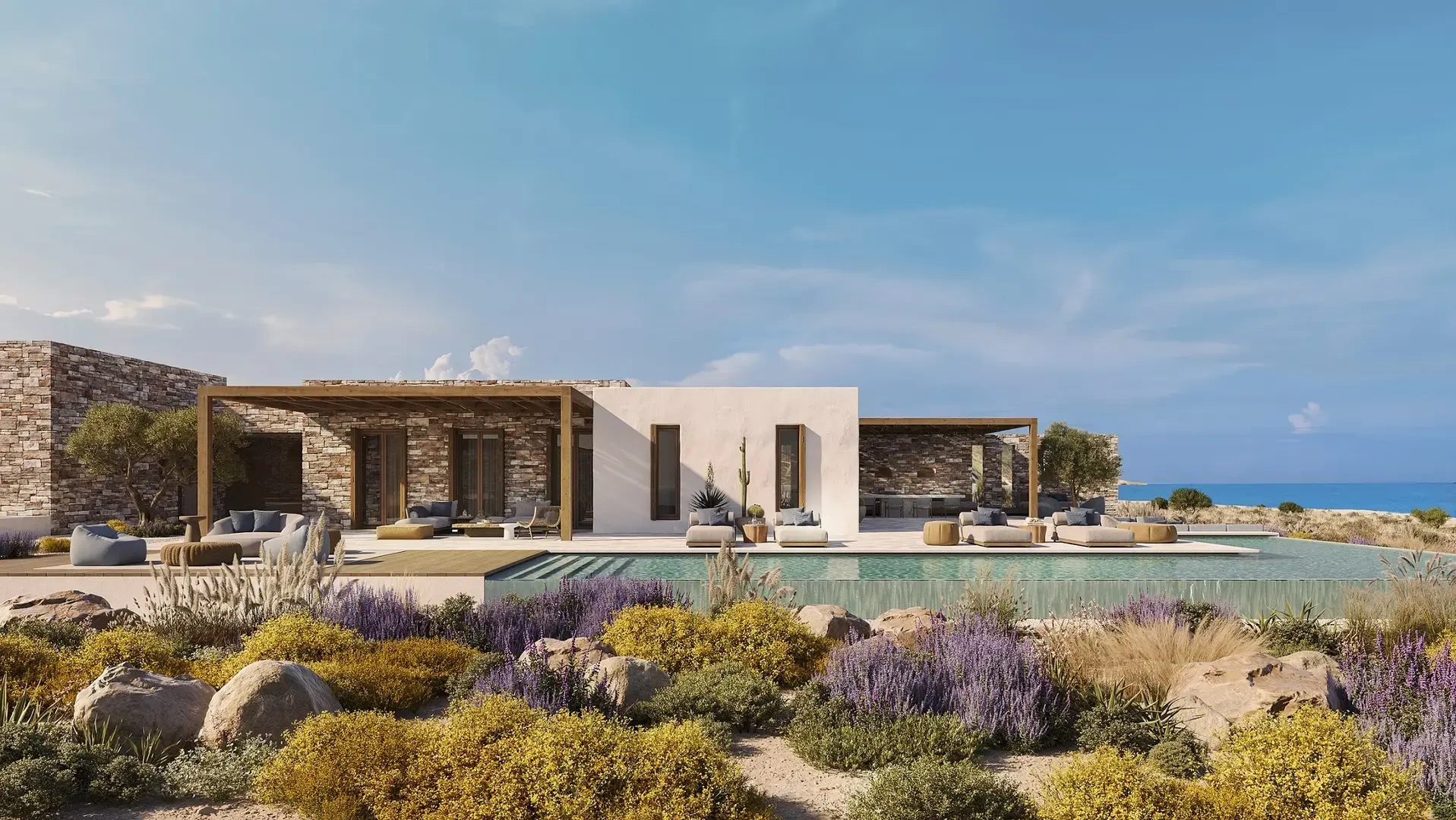 1 - vente immobilier neuf pieds dans l'eau antiparos - cyclades egée méridionale grèce