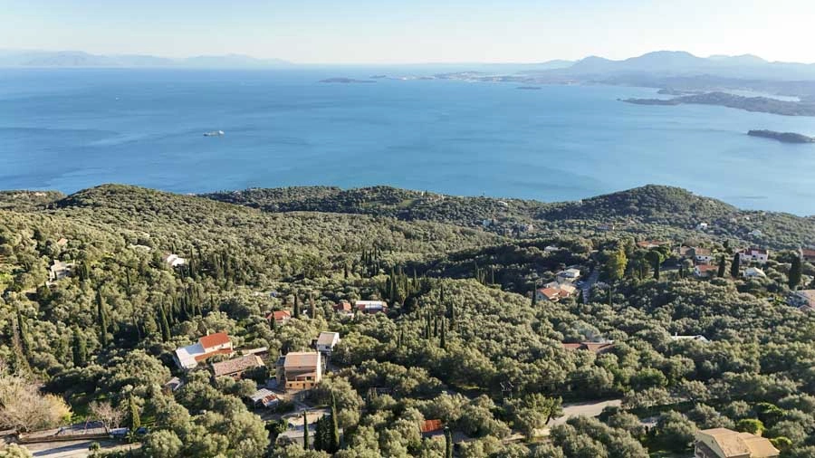2 - vente terrain vue mer barbati îles ioniennes grèce