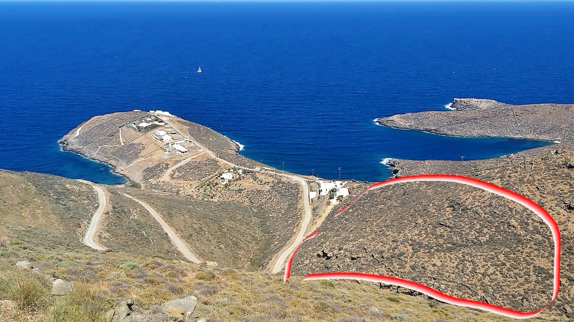 1 - venta terreno vista al mar citnos - cícladas egeo meridional grecia