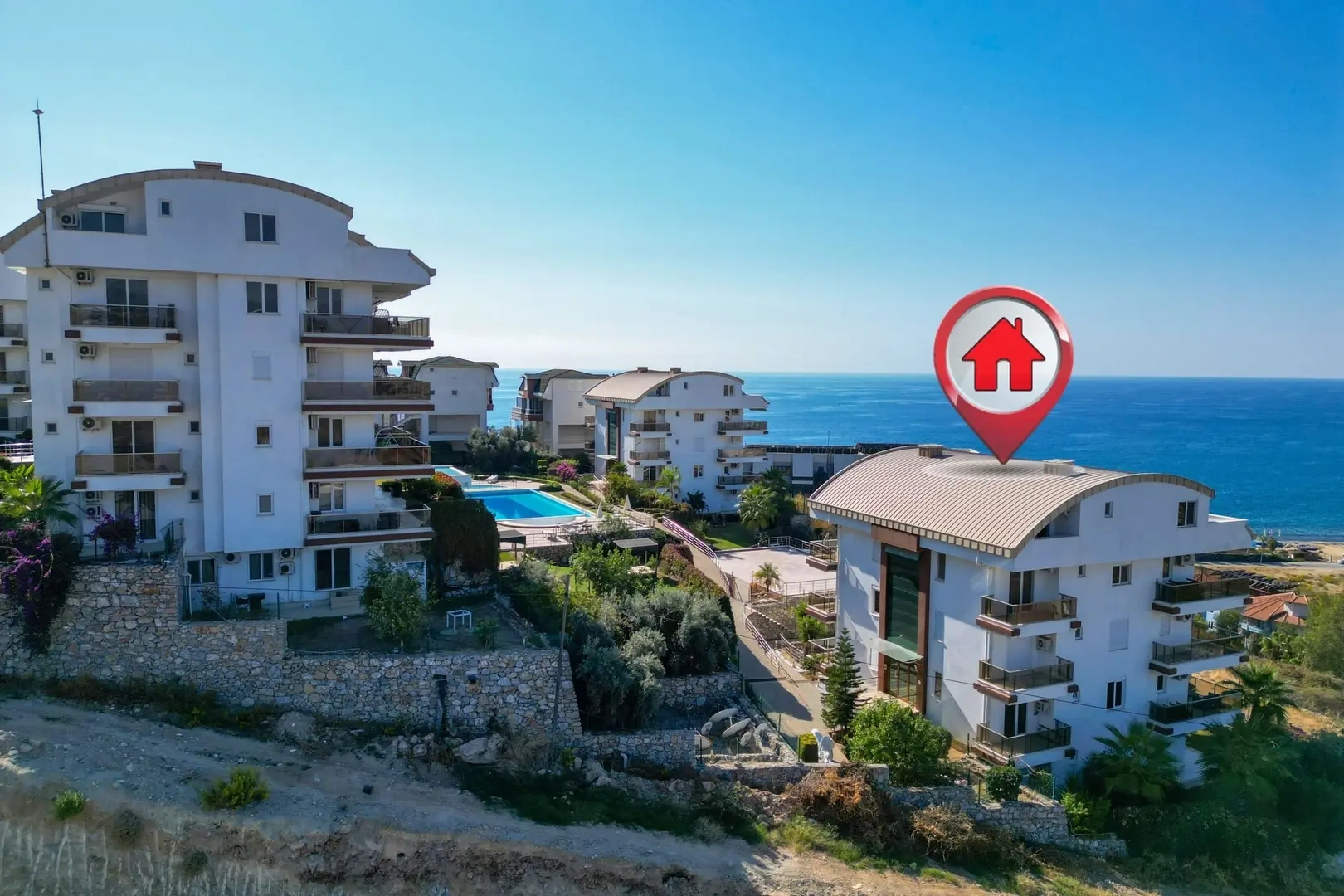 1 - verkoop appartement uitzicht op zee alanya antalya turkije