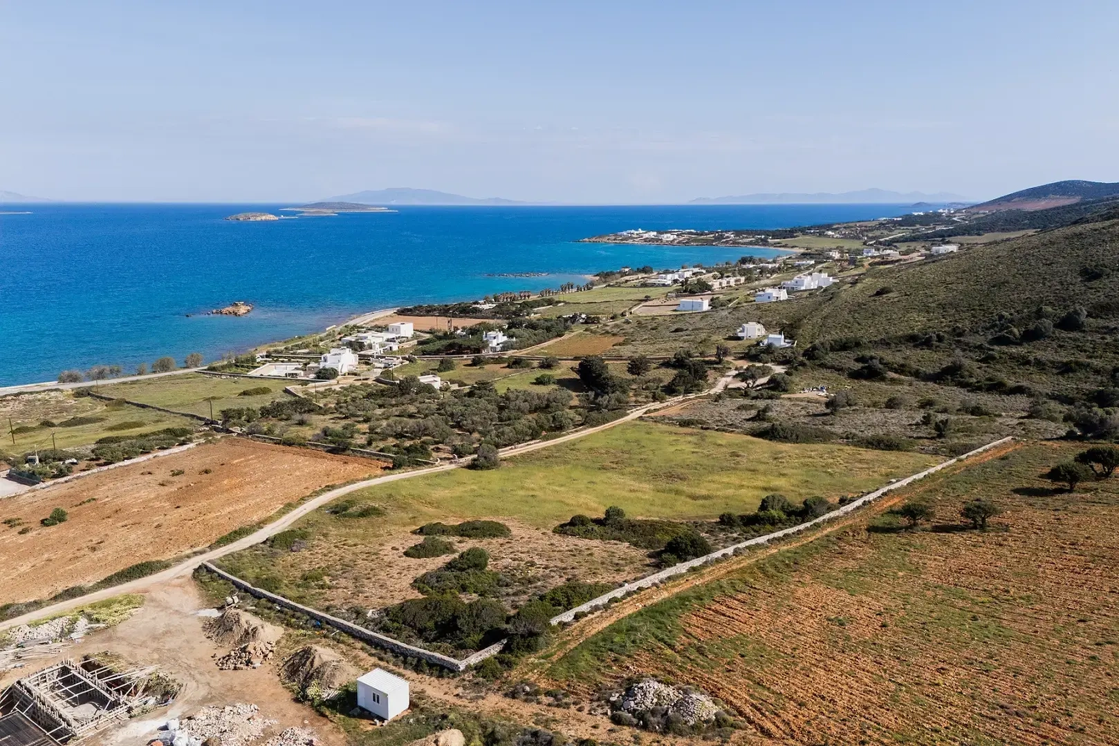 2 - vente terrain vue mer antiparos - cyclades egée méridionale grèce