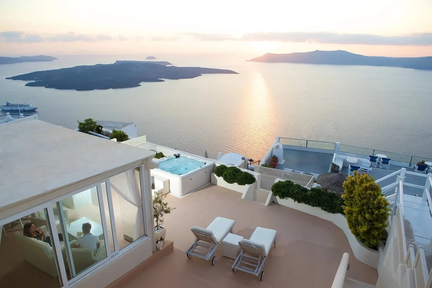 1 - vente maison vue mer firostefani egée méridionale grèce