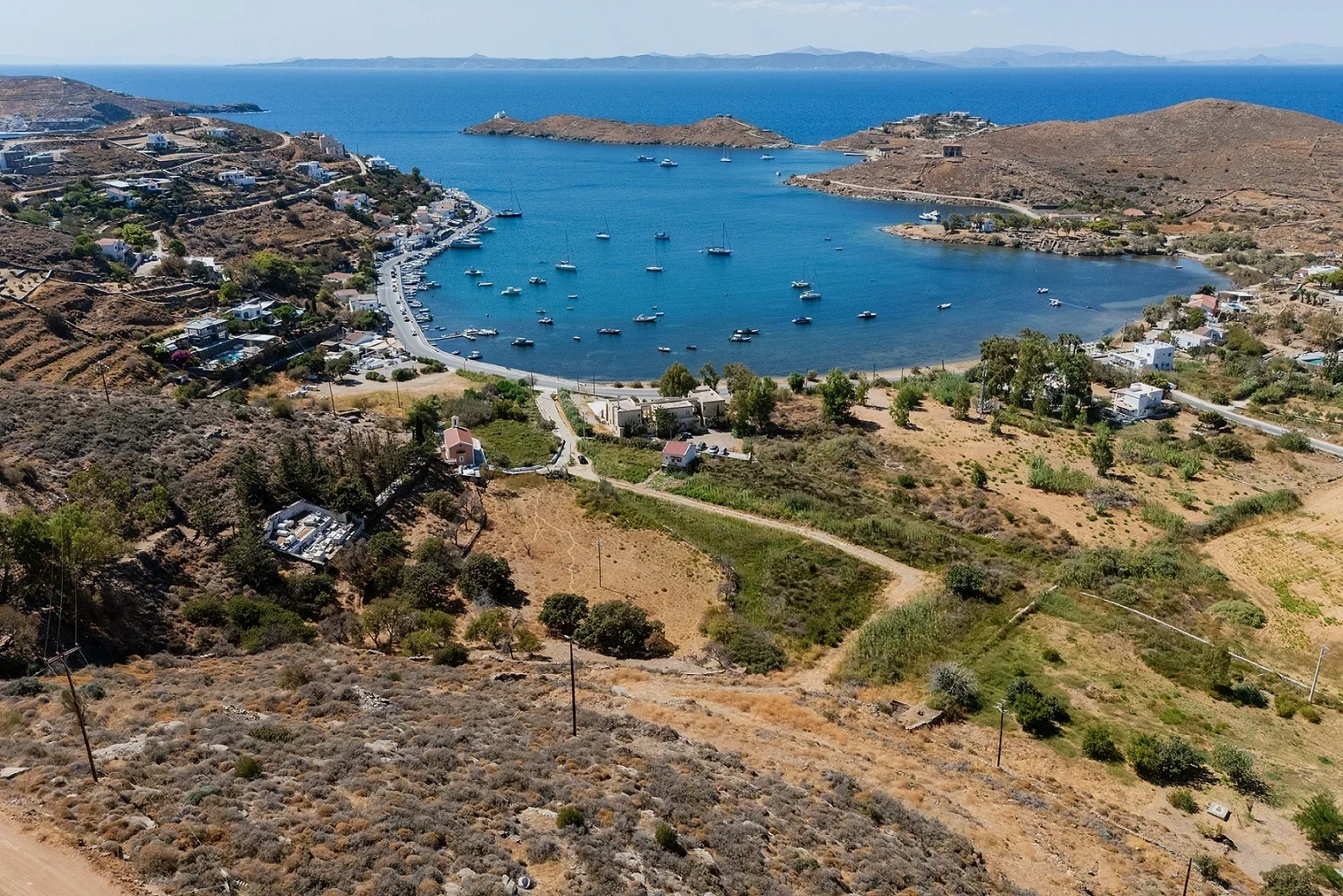 1 - vente terrain vue mer kéa - cyclades egée méridionale grèce