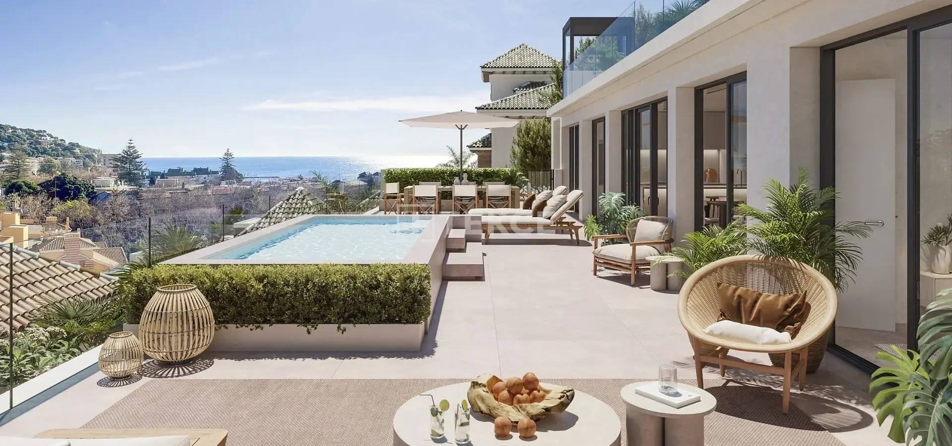 Apartamento vista al mar con piscina