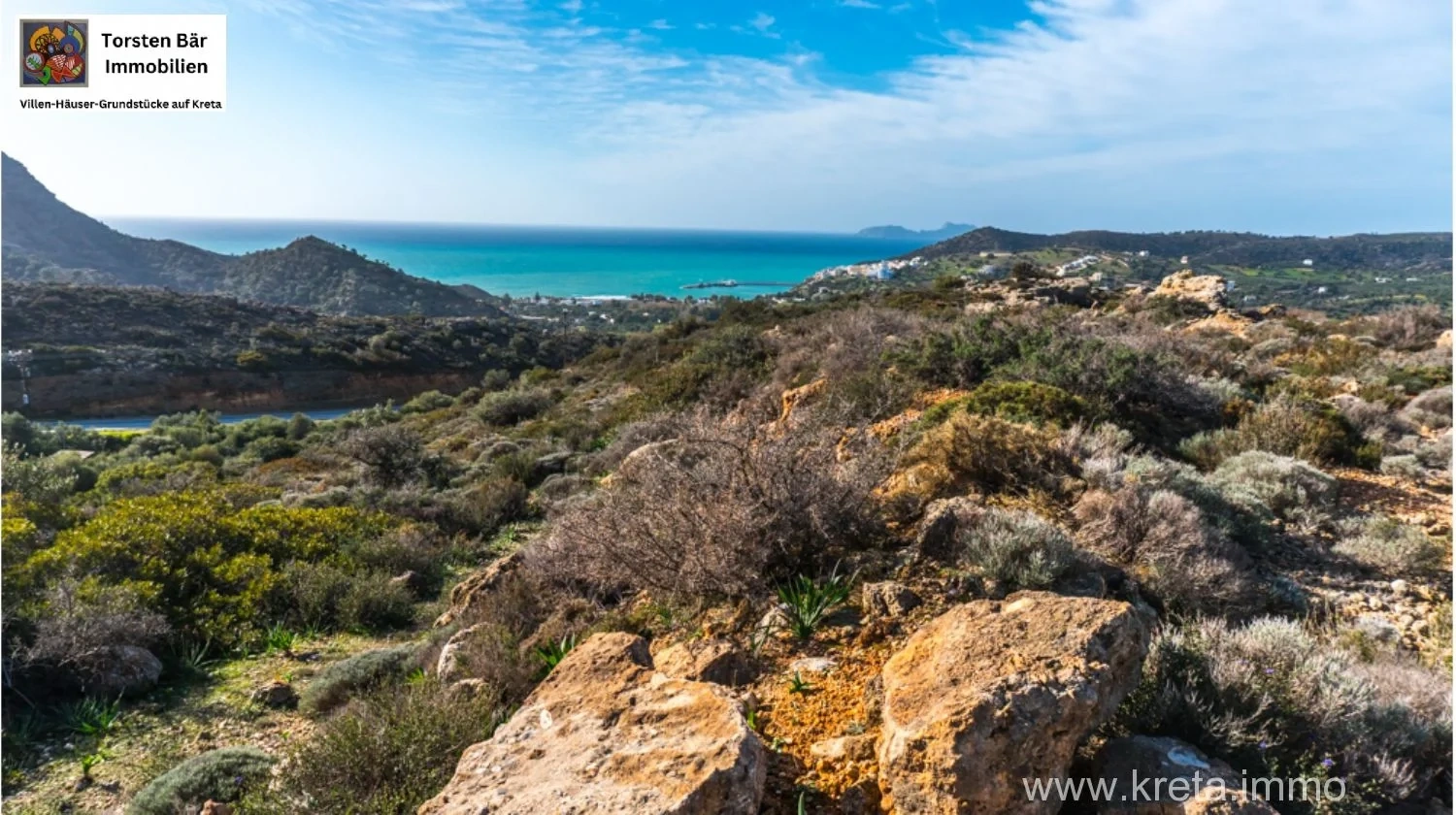 1 - vente terrain vue mer agia galini crète grèce