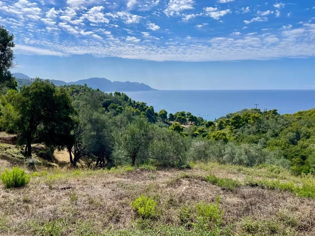 1 - vente terrain vue mer corfu îles ioniennes grèce