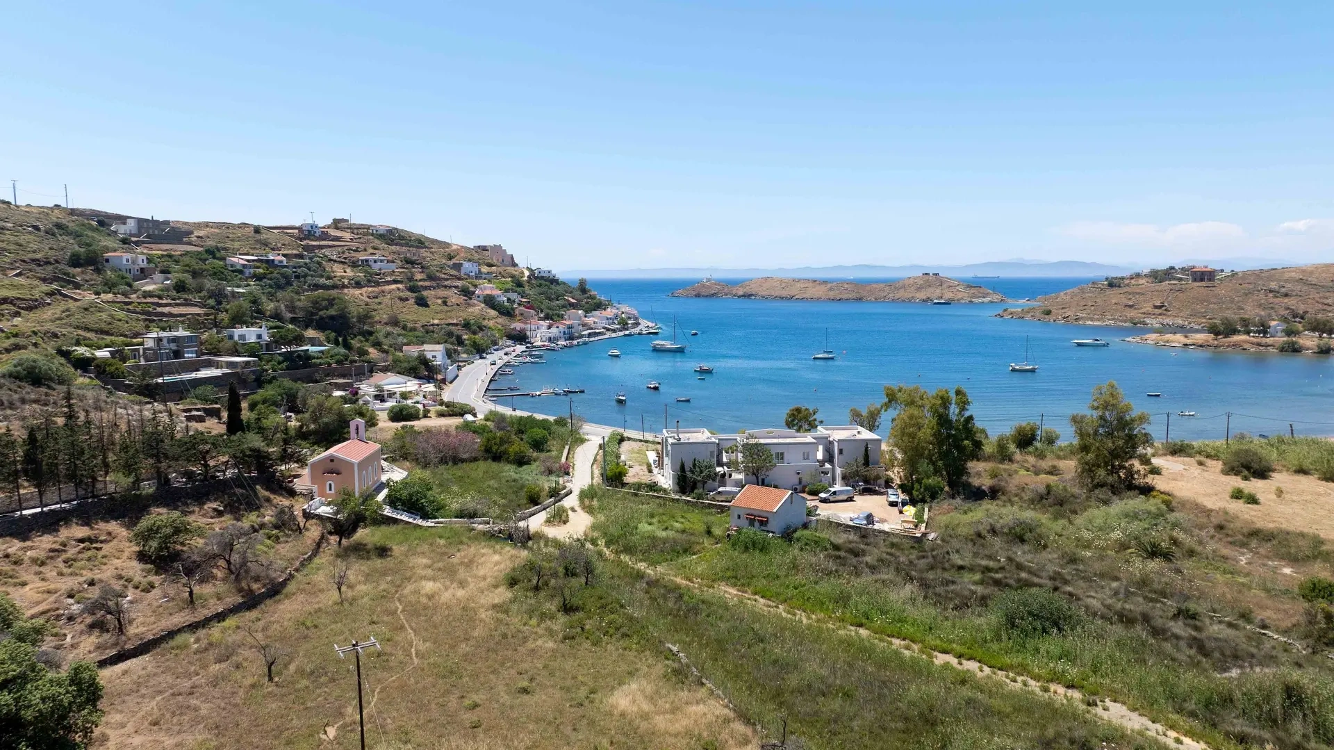 1 - vente terrain vue mer kéa - cyclades egée méridionale grèce