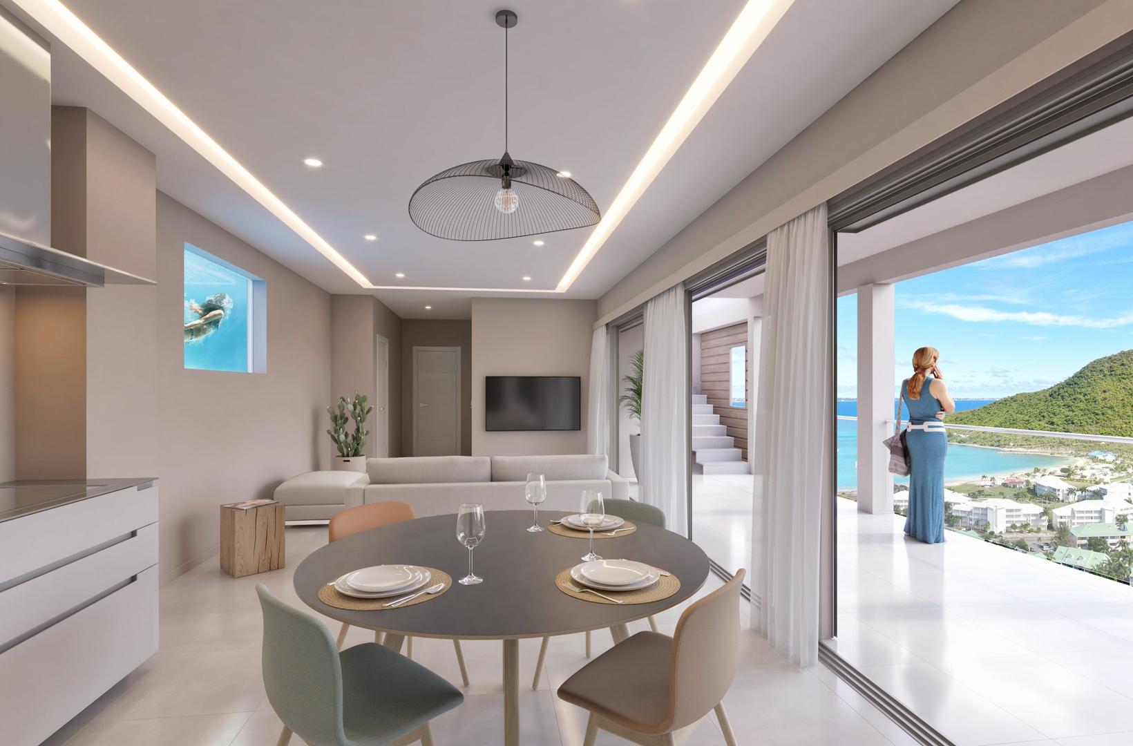 2 - vente appartement vue mer anse marcel saint martin - antilles françaises îles des caraïbes