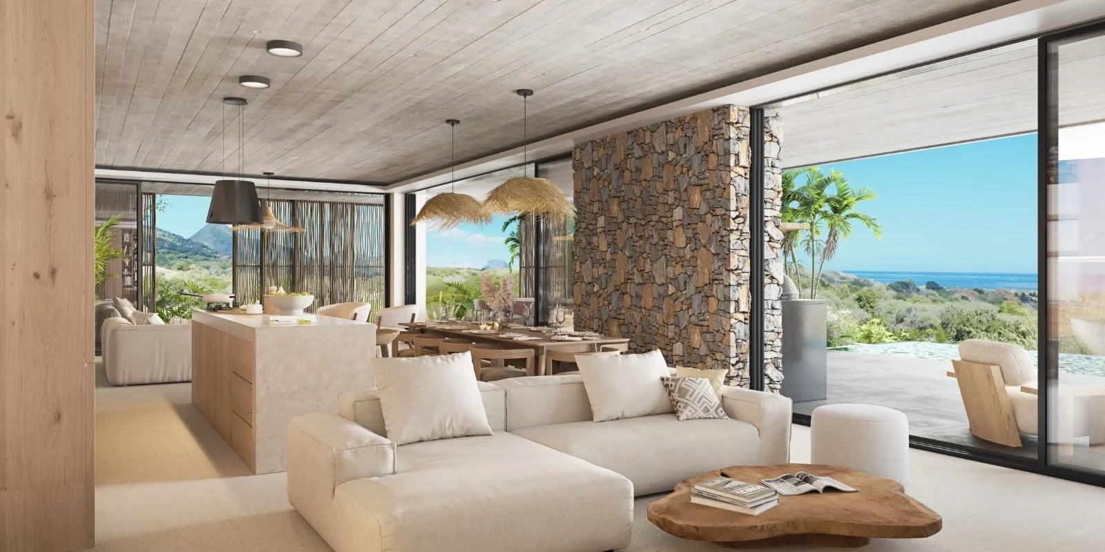 Maison vue mer avec piscine