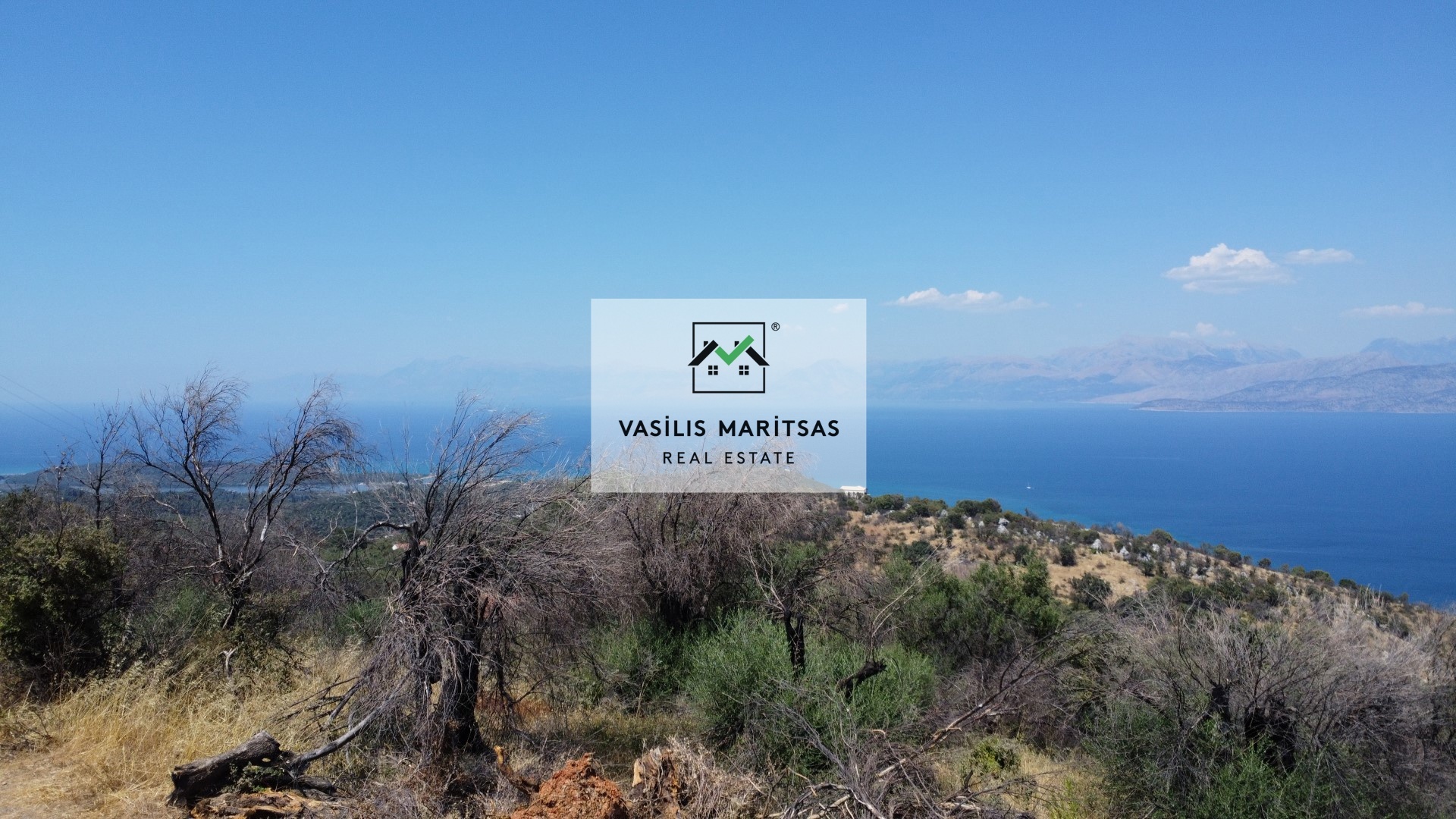 2 - vente terrain vue mer corfu îles ioniennes grèce