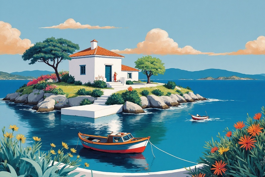 Acheter une ile en Grèce - freepik IA Generated
