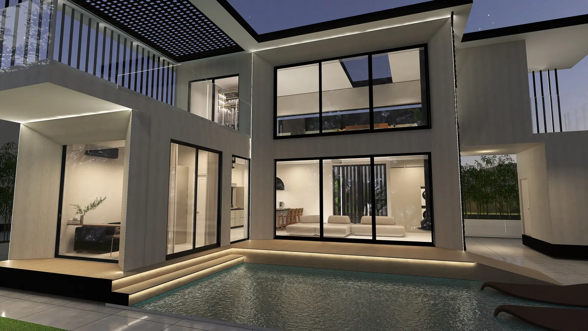 2 bedroom sea view house with swimming pool