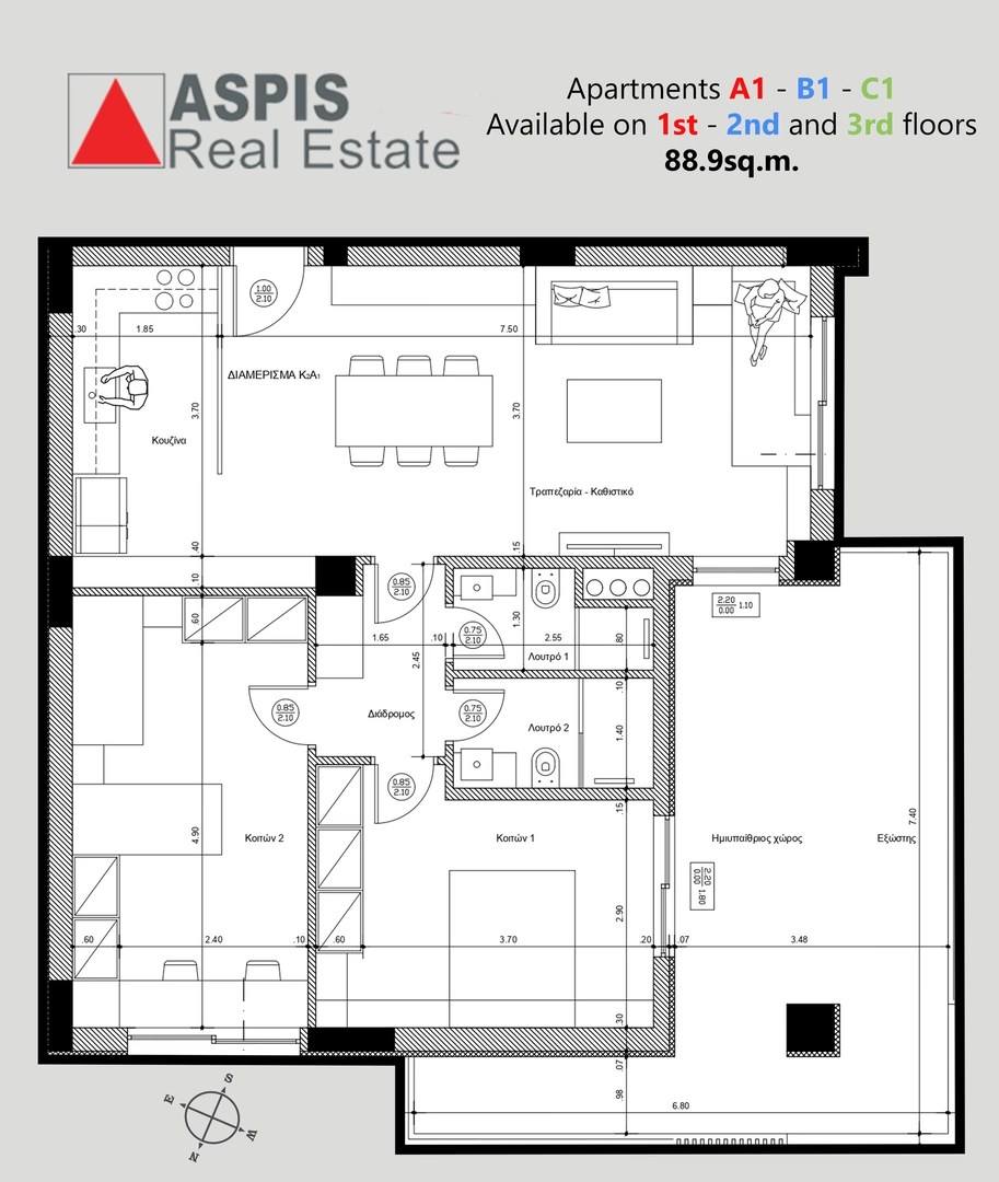 2 - vente appartement kalamáta péloponnèse grèce