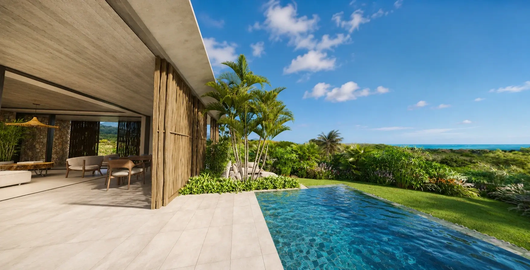 Maison vue mer avec piscine