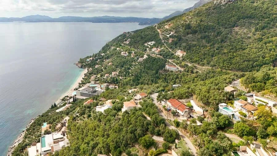 2 - vente terrain vue mer agní îles ioniennes grèce