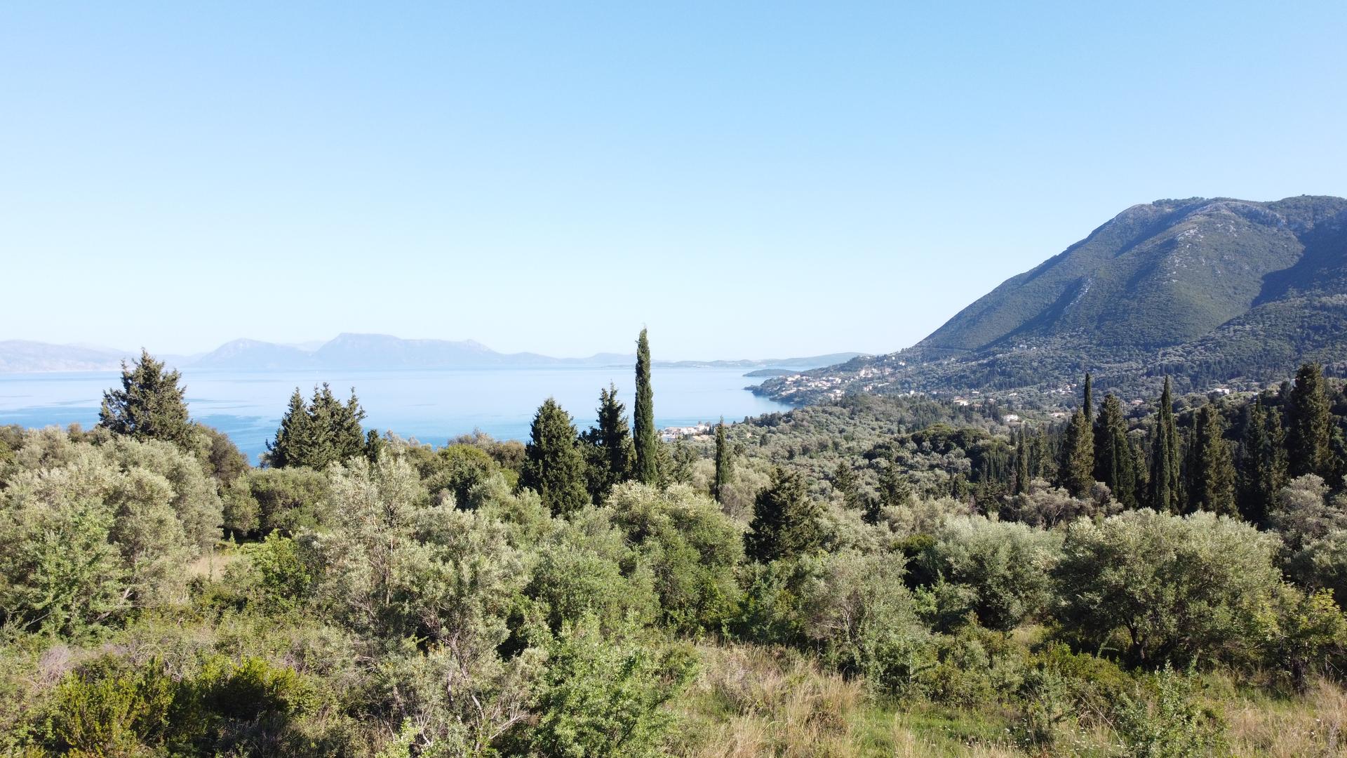 1 - vente terrain vue mer lefkada îles ioniennes grèce