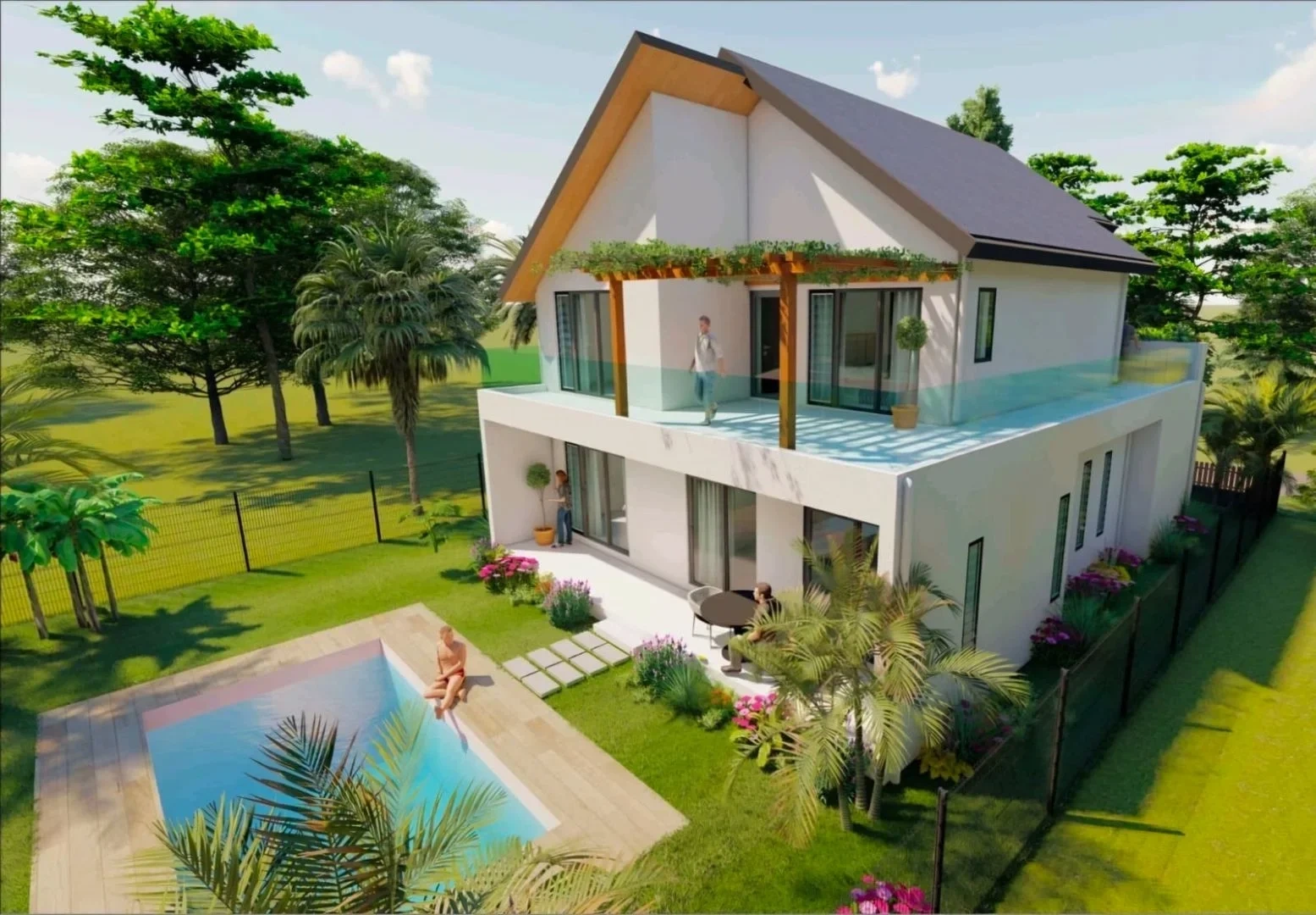 1 - vente maison vue mer flic en flac rivière noire île maurice