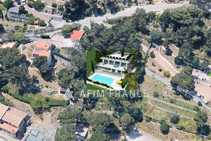 1 - verkoop terrein uitzicht op zee la turbie alpes-maritimes frankrijk