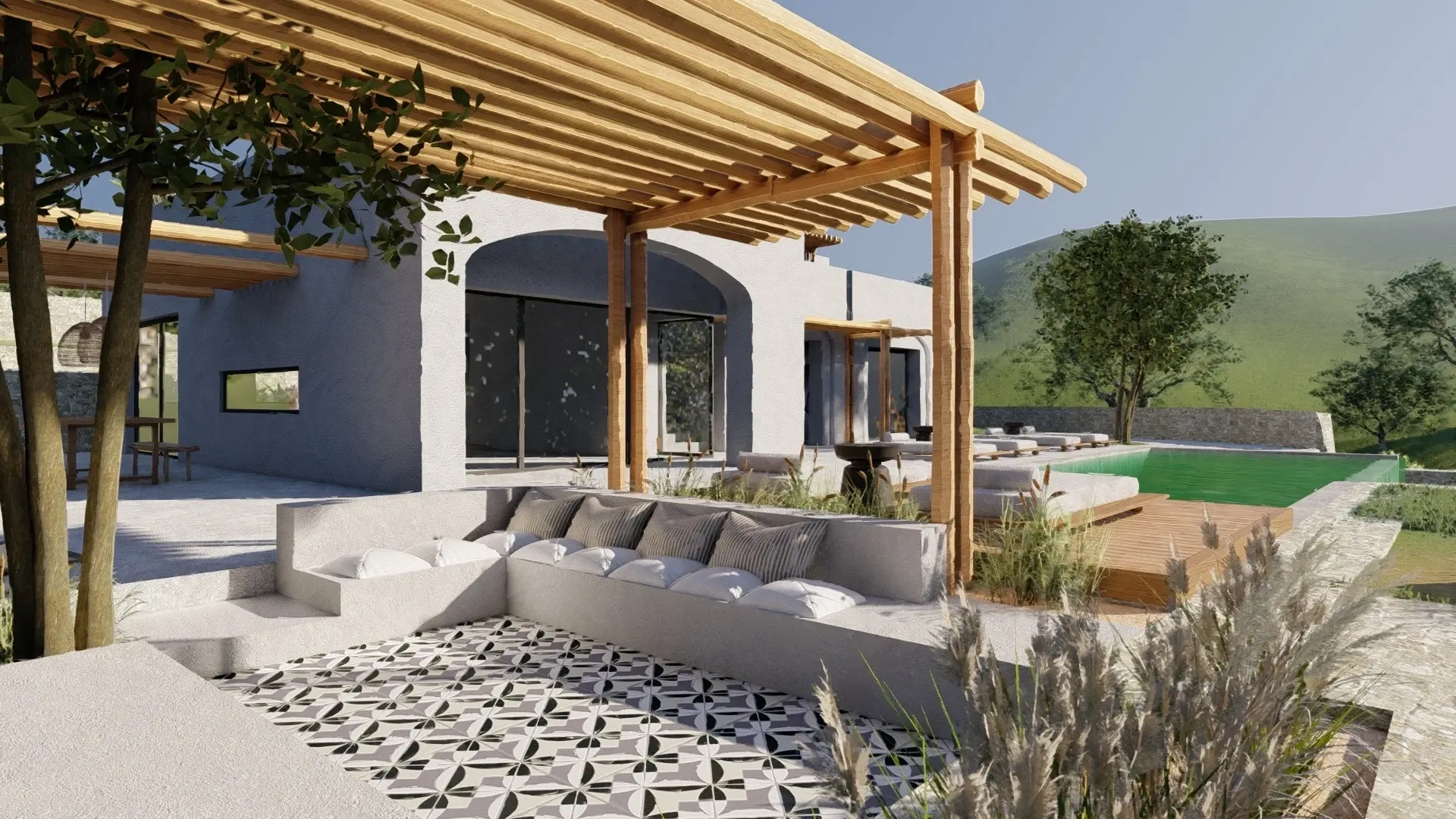 Maison vue mer avec piscine