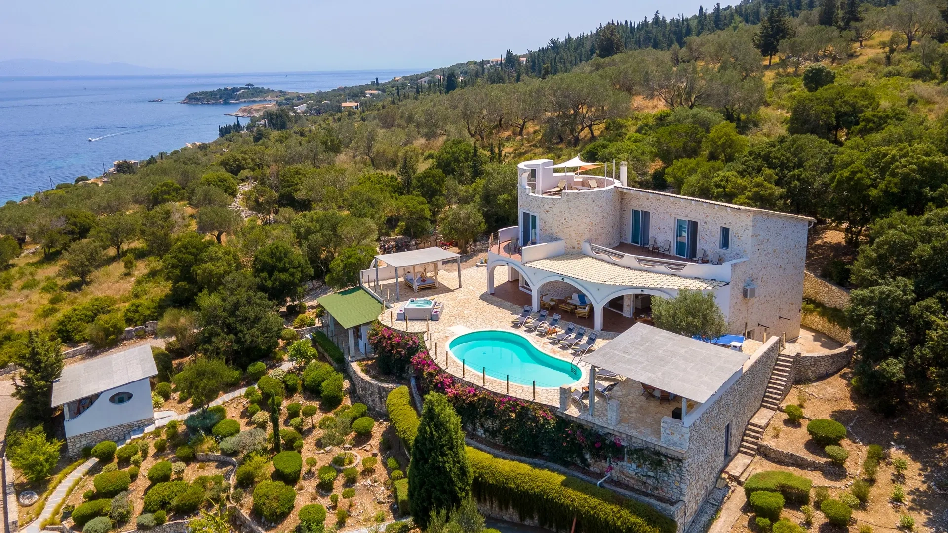 1 - venta villa frente al mar gáïos islas jónicas grecia