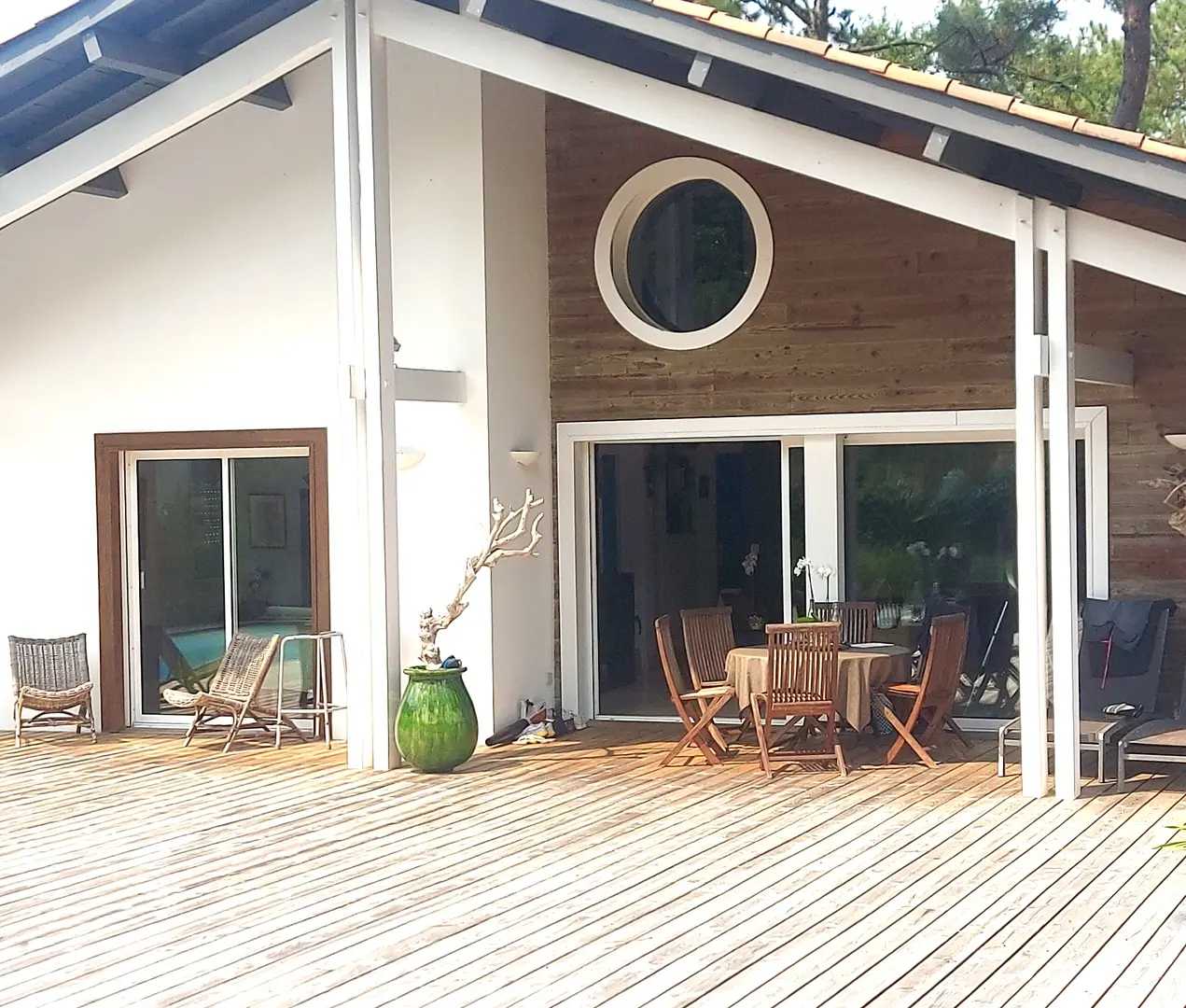 Maison plage à pied avec piscine