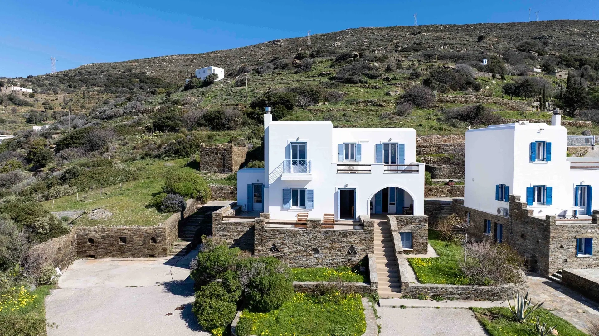 1 - verkoop huis uitzicht op zee andros - cycladen zuid-egeïsche eilanden griekenland