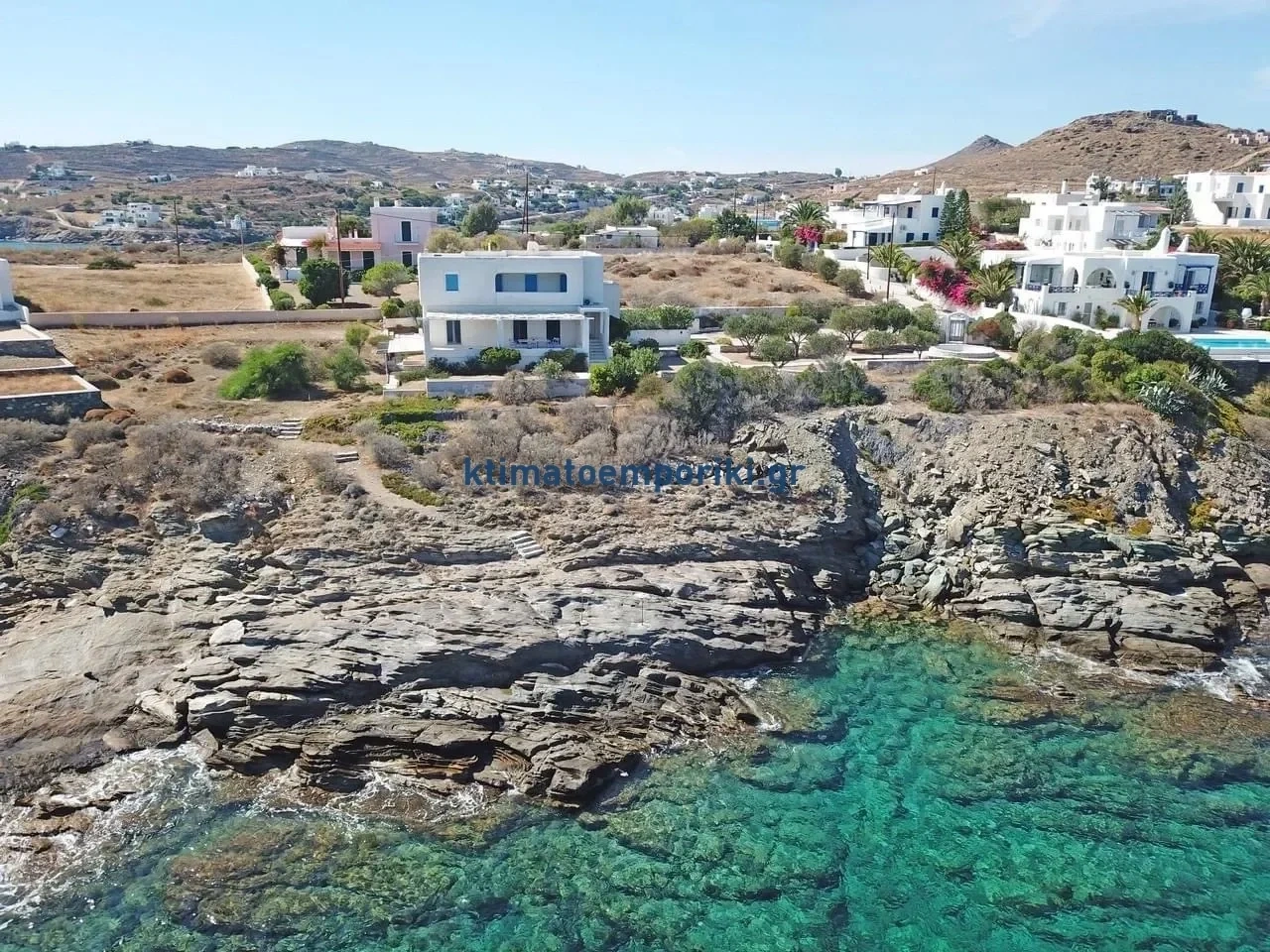 1 - vente maison pieds dans l'eau syros - cyclades egée méridionale grèce