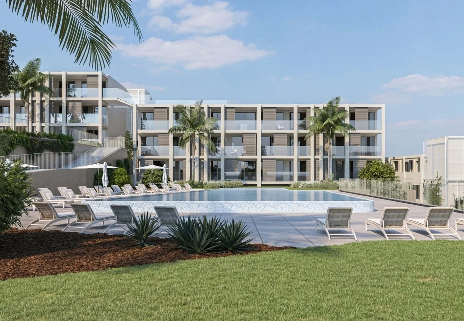 Apartamento frente ao mar com piscina